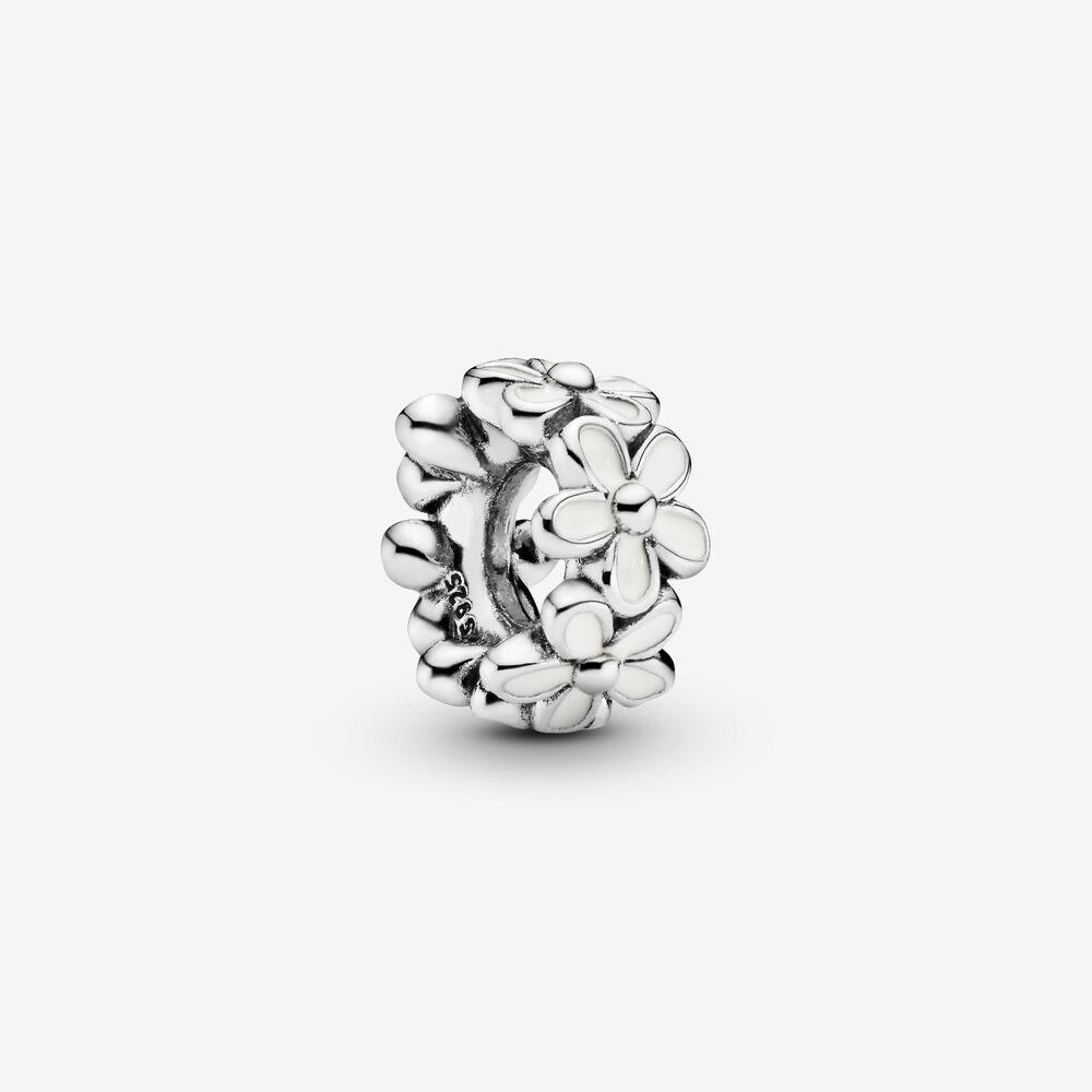 

100% 925 Sterling Silver White Daisy Flower Spacer Charm Fit Pandora Original European Charms Bracelet Fashion Jewelry Accessories