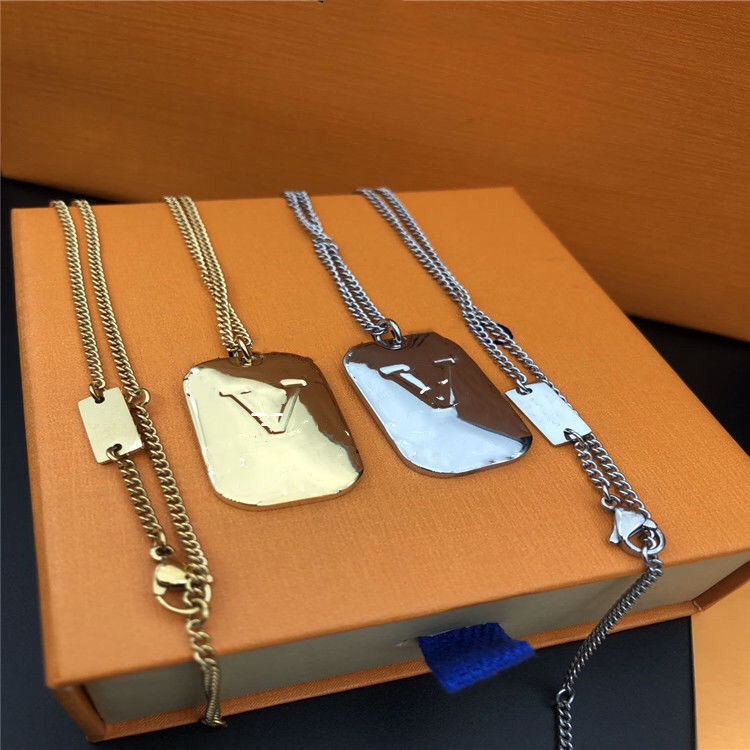 

Fashion Necklace for Men Woman Unisex designer Classic Pendant Lady Titanium steel Engraved Letter 18K Plated Gold Necklaces Jewelry Gift Wholesale