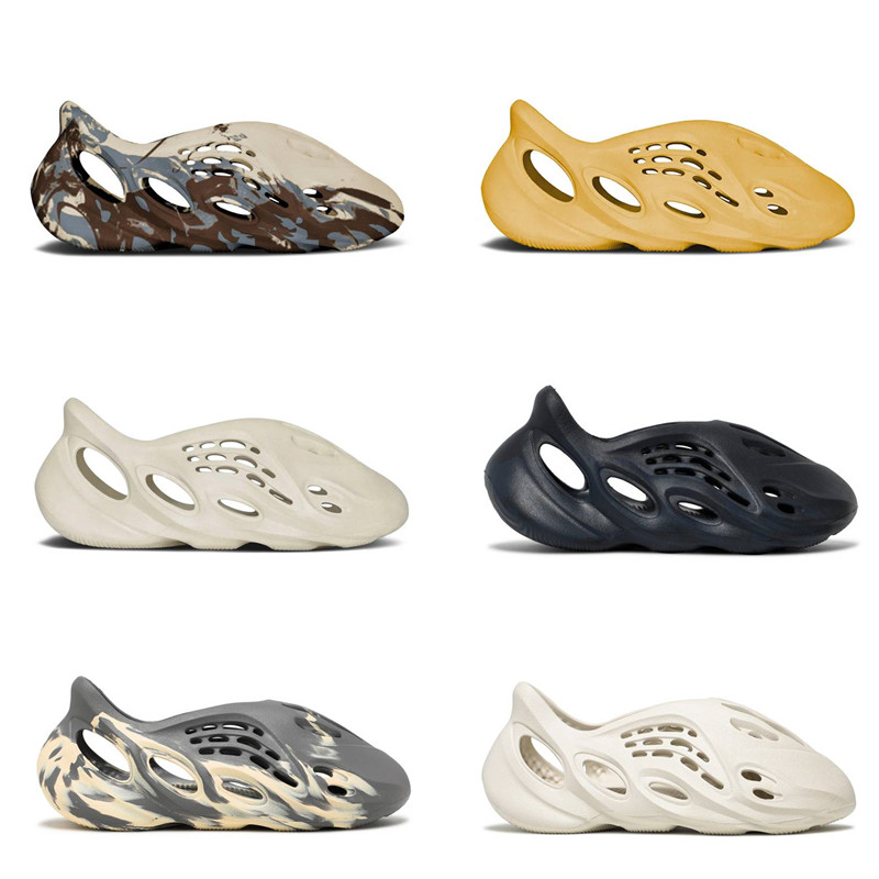 

Top Quality Foam Runner Slipper Mineral Blue Moon Gray Cream Clay Ochre Desert Sand Black Earth Brown Bone Resin Men Womens Beach Platform Sandal WIth Box