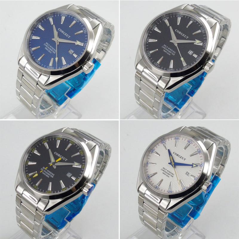 Wristwatches 41mm Japan NH35 Movement Men's Watch Automatic Mechanical Wristwatch Sapphire Crystal Date Display Polished Metal Bracelet-image-722076007
