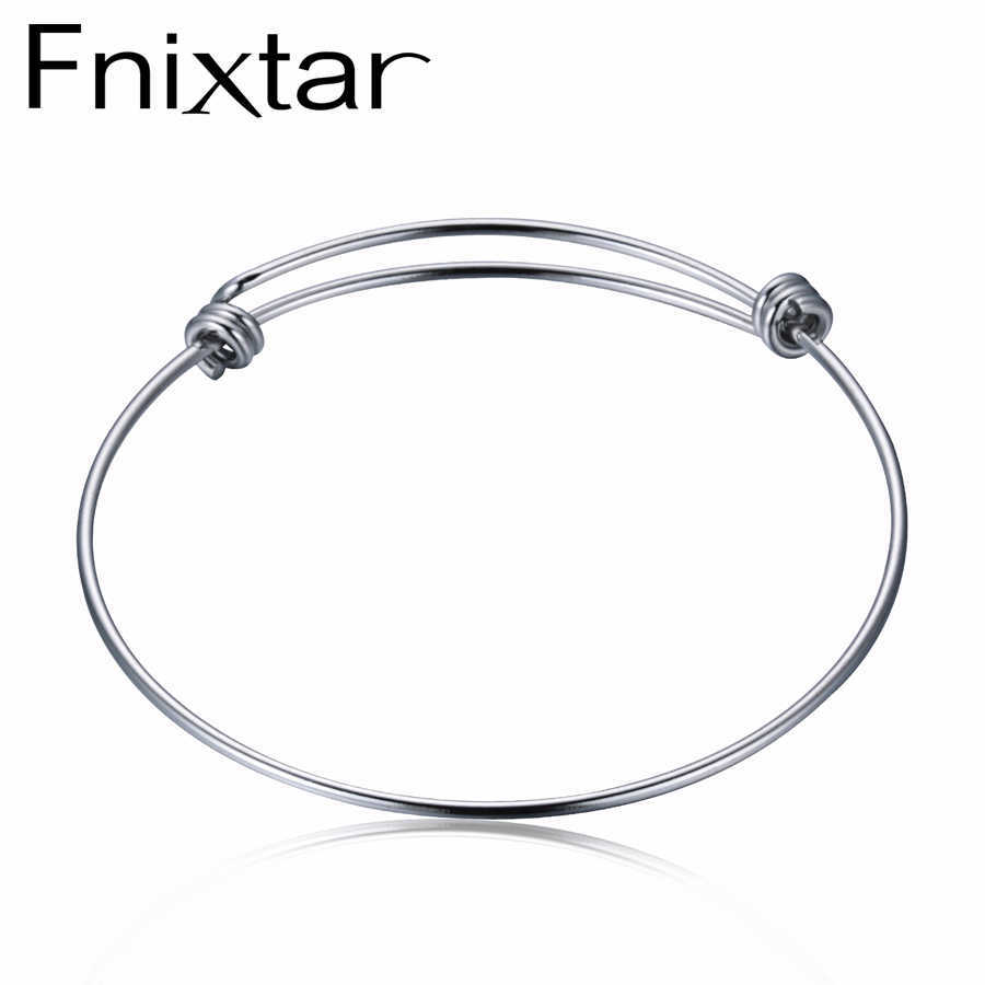 

Fnixtar 50pcs/lot 1.6mm Thickness 50mm 55mm 60mm 65mm Stainless Steel Wrist Bangle Bracelet for Women's Men's Children Jewelry Q0720