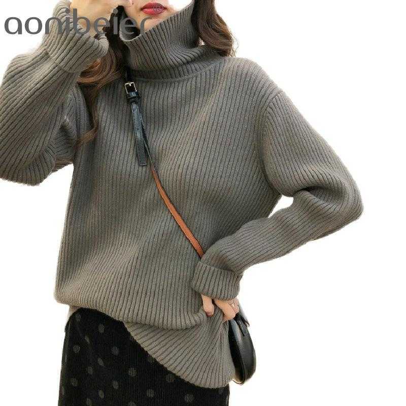 

Free Size Women Sweaters Warm Spring Winter Turtleneck Jumpers Long Sleeve Female Knitted Pullovers Tops Knitwear 210604, Purple