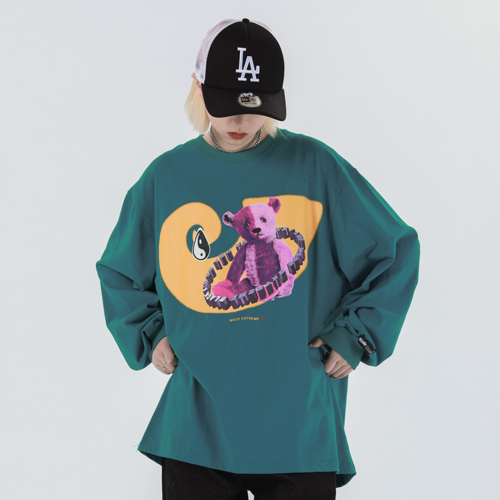 

2021 New Long Sleeve Harajuku Clothes Anime Graphic Tees Women Cartoon Kawaii Shirts Oversized Streetwear Fall Fashion Clothing K0gw, White