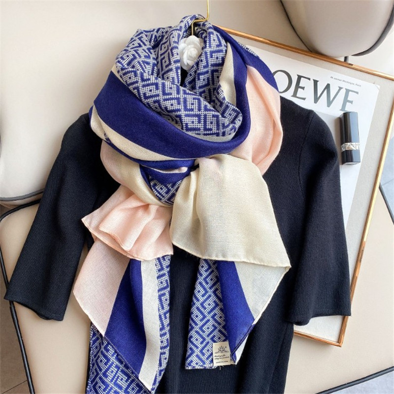 

Scarves Spring Printed Korean Style Cotton and Linen Fashion Decorative Cartoon Western Womens Four Seasons Universal Warp Knitted Jap
