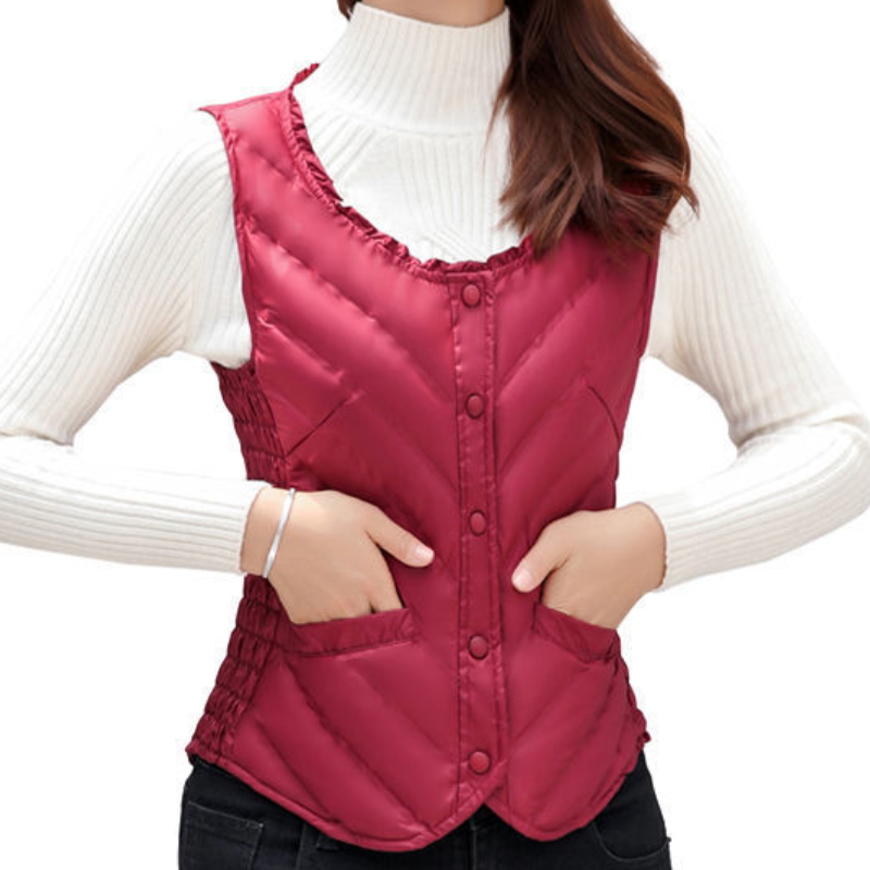 

Waistcoat Women's 2021 New Down Jacket Wearing Close Fitting 90 White Duck Down Light and Thin Waistcoat, Foreign Style Short Waistcoat, Black;white