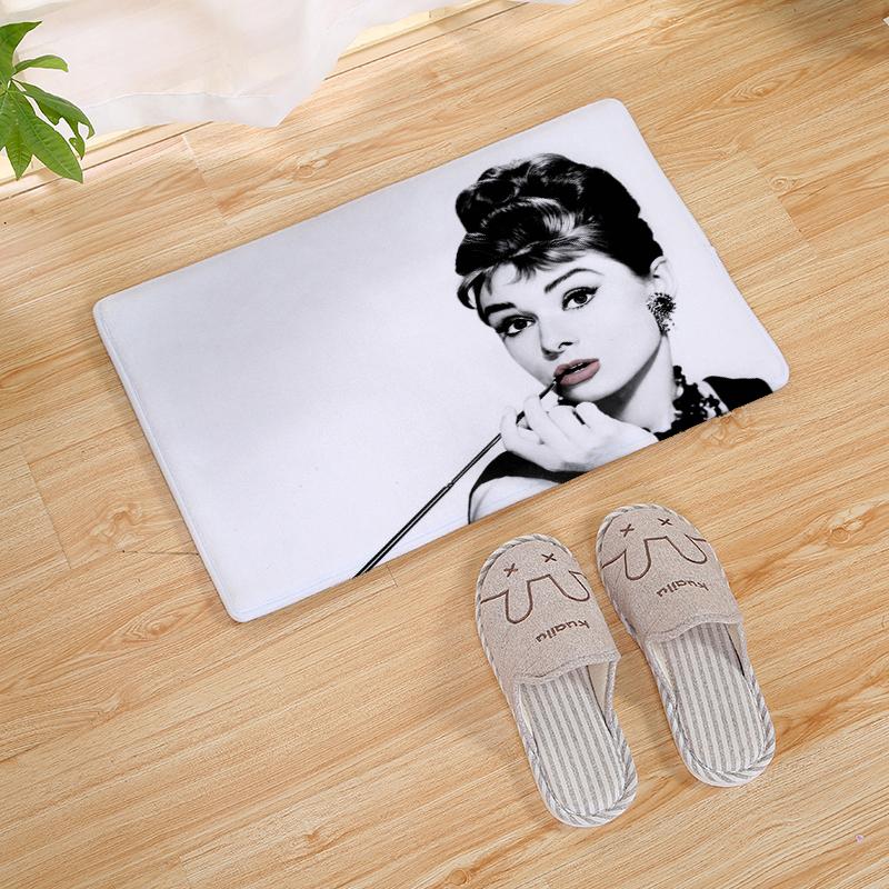 

Cushion/Decorative Pillow Audrey Hepburn Door Mat Kitchen Carpet Living Room Hallway Bathroom Entrance Non-slip Floor Home Decor 60cm, 10