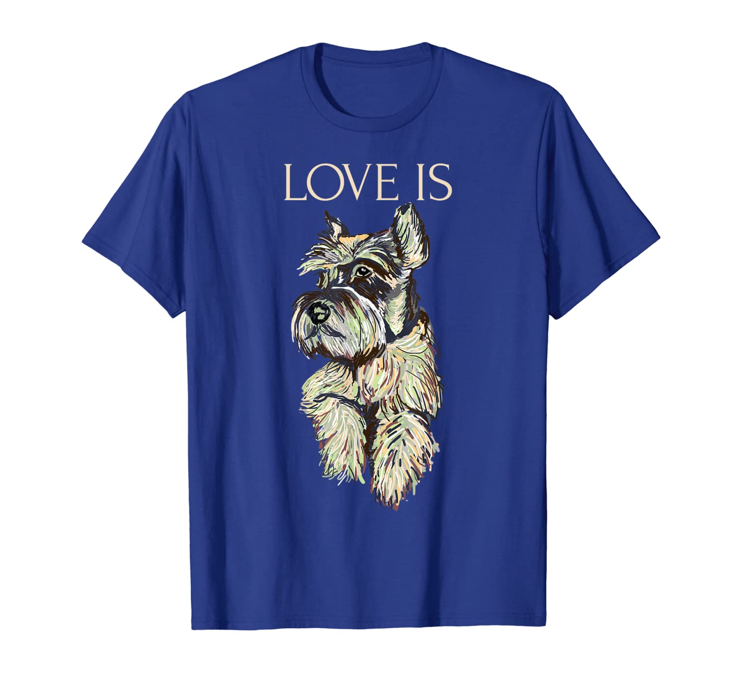 

Love Is Cute Schnauzer Dog Mom Dad Kid Gift T-shirt, White;black