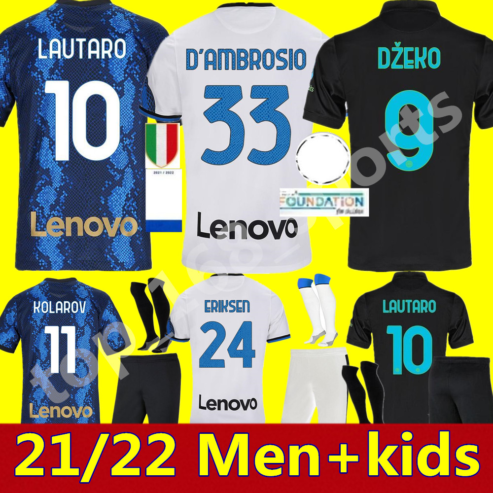 

21 22 INTER soccer jersey Home LUKAKU MILAN VIDAL BARELLA LAUTARO ERIKSEN ALEXIS HAKIMI football shirt 2021 2022 uniforms adult men + kids k, Black;yellow