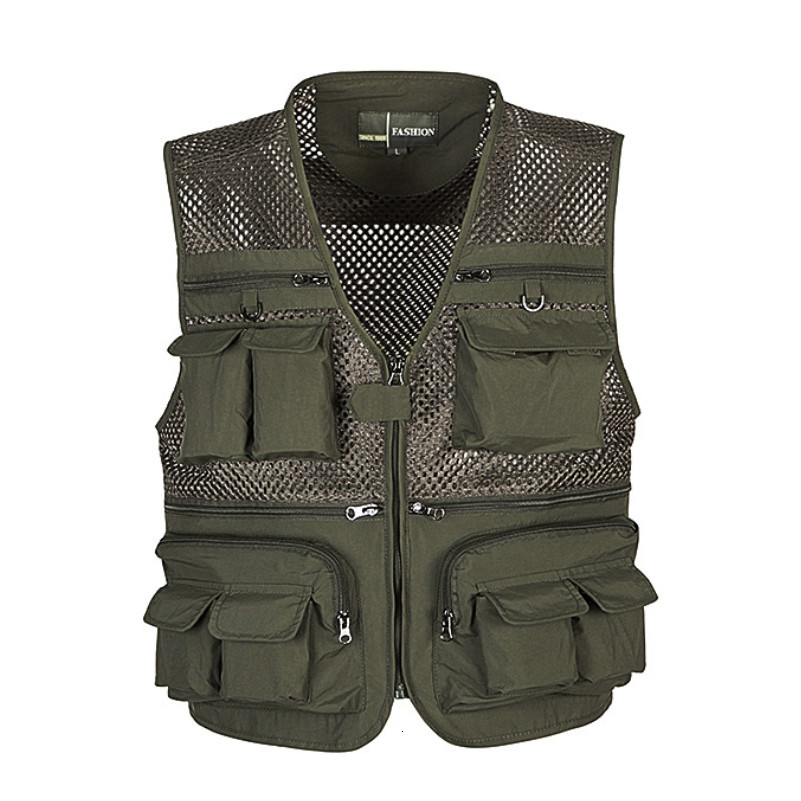 

New 2021 Outdoor Men Vest Tactical Webbed Gear Coat Summer Photographer Waistcoat Tool Many Pockets Mesh Work Sleeveless Jacket Male Tasa, Black
