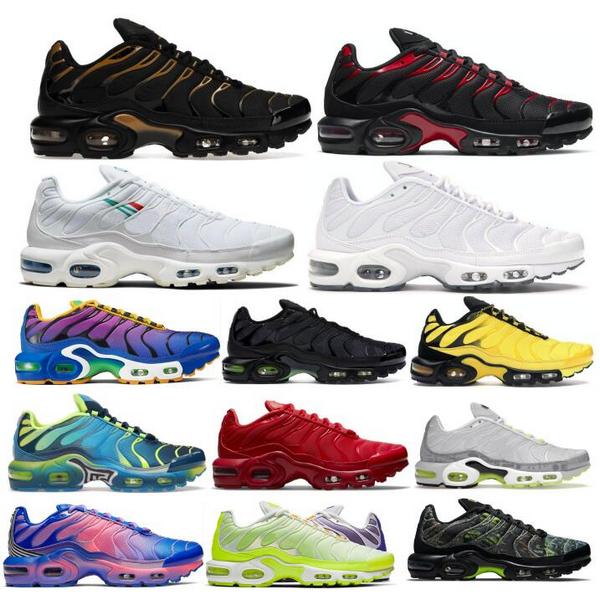 

Plus Tn Men Running Shoes Airs Cushion OG SE Tns Triple White Black Fade University Red Sustainable Black Volt 2022 Fashion Trainers Sneakers