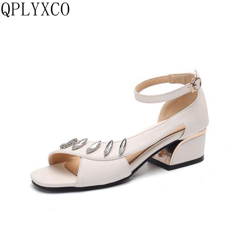 

QPLYXCO Big 31-44 Women Sandals Summer Open Toe Breathable Beach Buckle Strap Sandals Rome High heels wedding Shoes woman X-2, Pink
