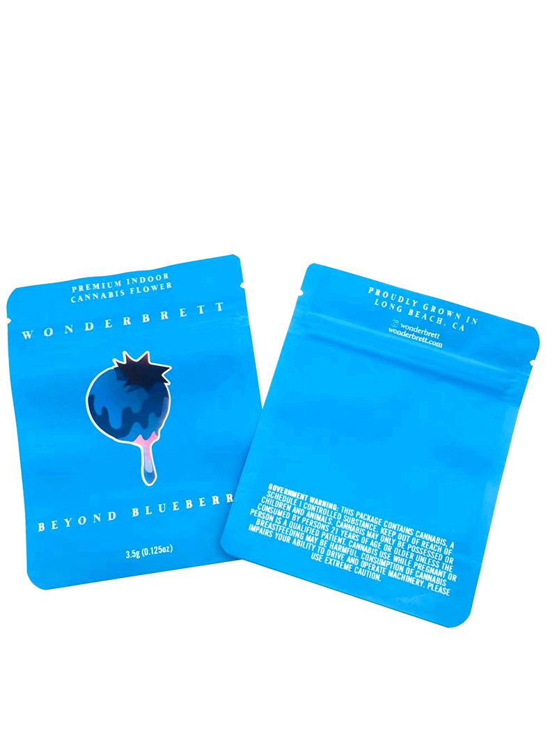 

New Wonderbrett bags 3.5 Grams Soft Touch Skin mylar bags black orchid OZ kush Childproof Smell Proof bags Cookies bag for Flowers