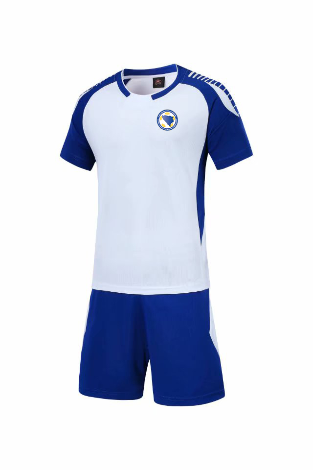

Bosnia-Herzegovina Men's and Kids Kit Tracksuits Jersey Fast-dry Short Soccer Shirt football training suit Short sleeve Custom Logo, Gray