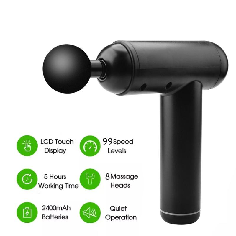 

Massage Gun High Power Fascia Double Head Muscle Fitness Massager Electric Impact Vibration Relief Pain Relax Body
