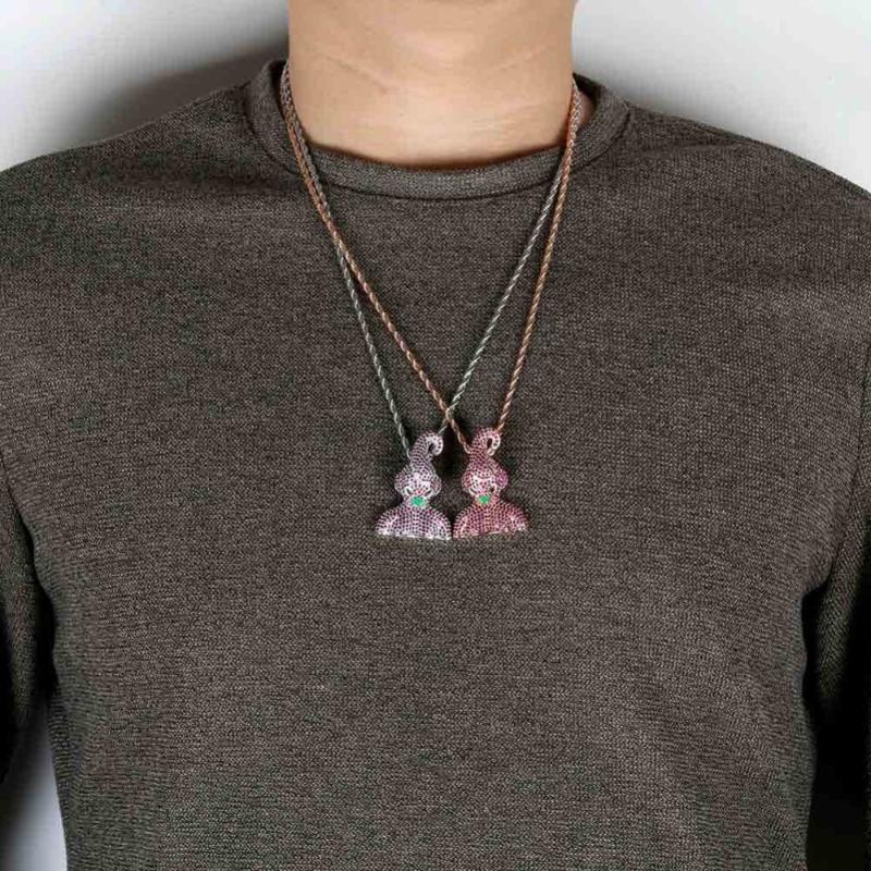 

Pendant Necklaces GUCY Hip Hop Character Anime Majin Buu Necklace Micro Pave CZ Stone Pendants Men Christmas Gift