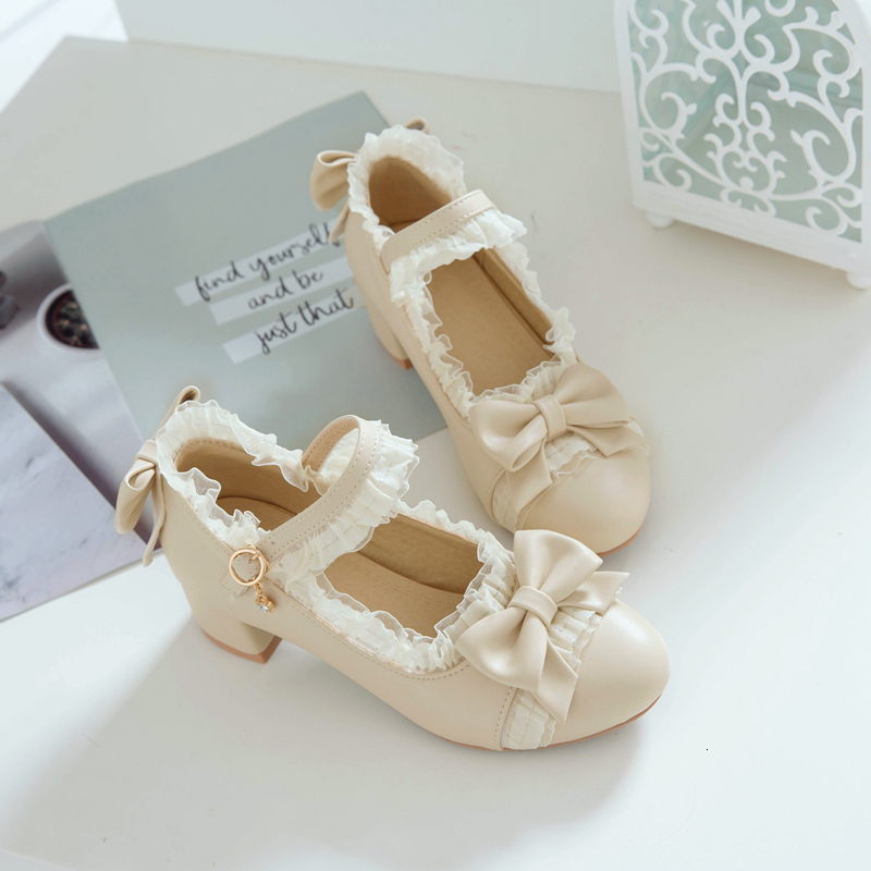 

Plutonium Lolita Mid-heel Student Finger Round Foot Loli Shoes Fairy Princess Pendant Japanese Buckle Tea Kawaii Sweet Party Rvv2