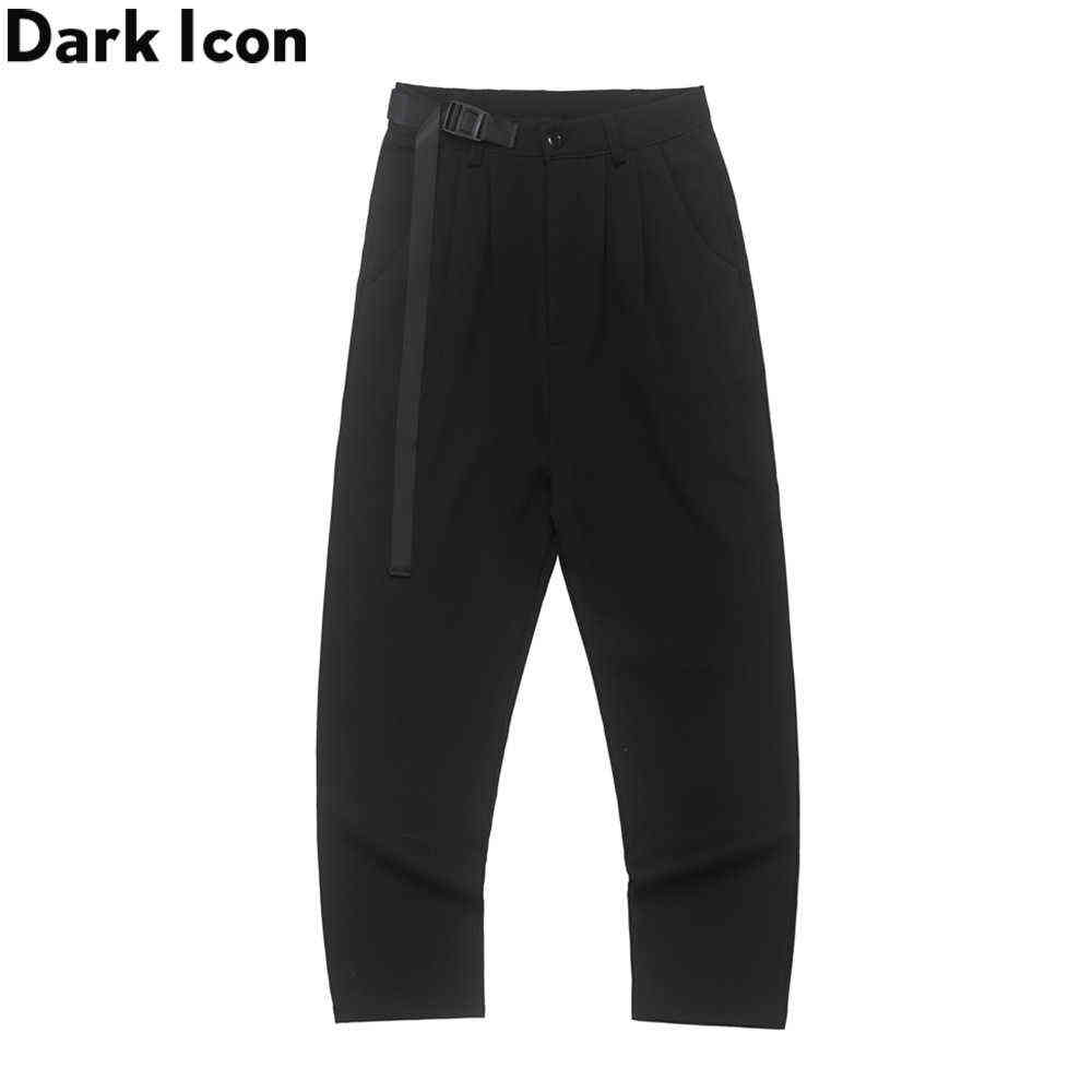 

Fixed Waist Plain Pants Full Lenth High Street Men' Pants 210603, Black