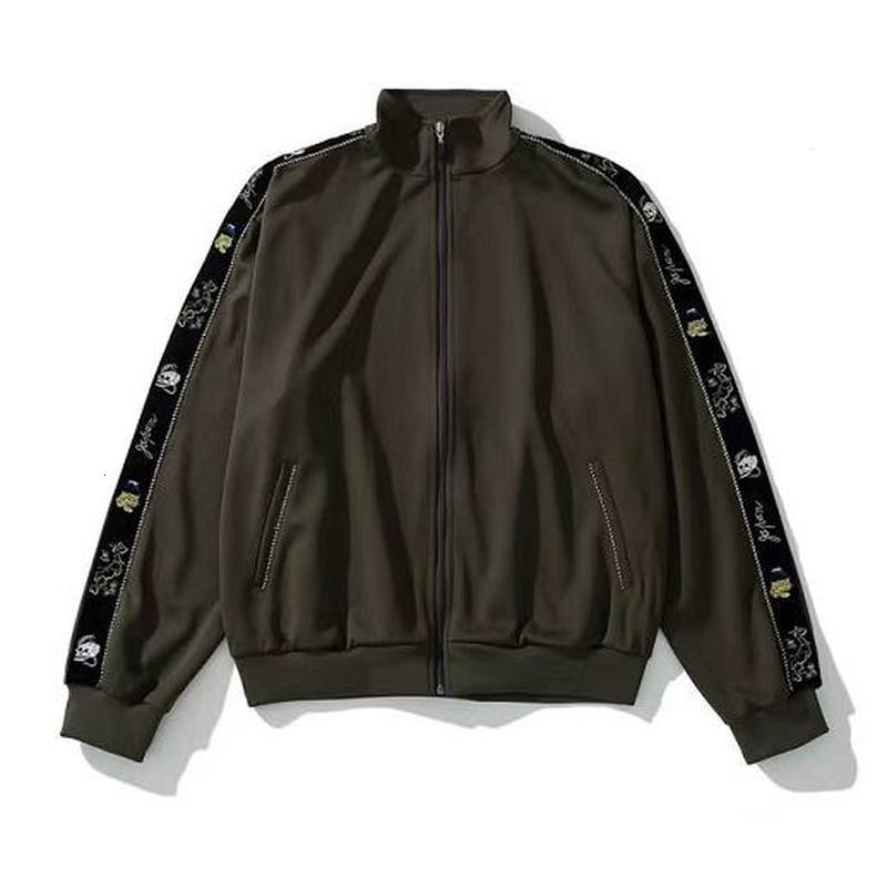 

2021 New 21ss Hirada Tokyo-bound Orient Side Embroidered Stitching Zip Streetwear Hip Hop Kapital Jacket Vzqg, Army green