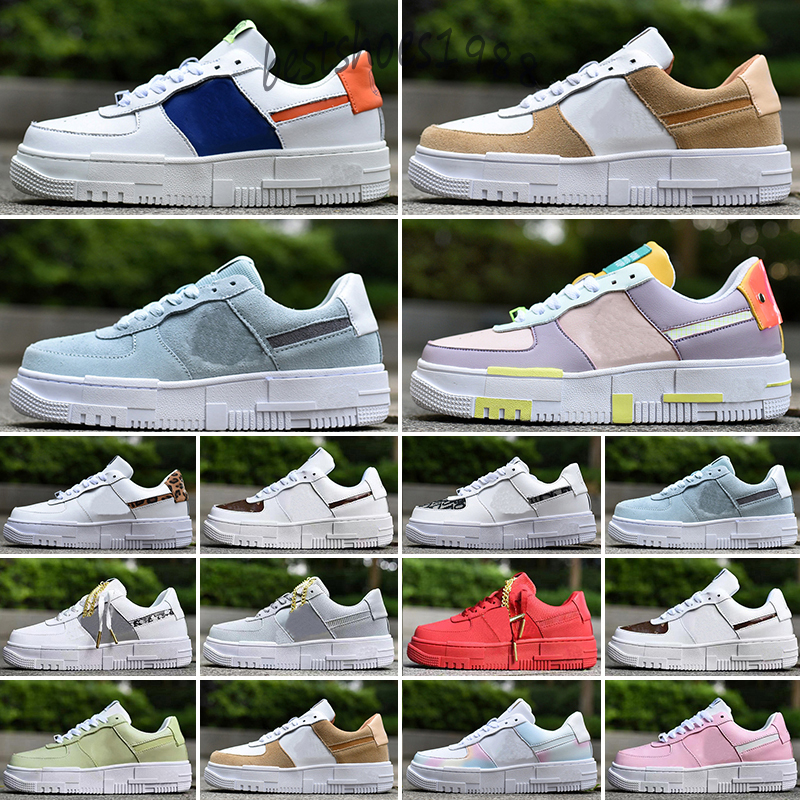 

pixel white running shoes low high men women pine green sneakers gold chain react lght bone mens sports shoe, Color 26