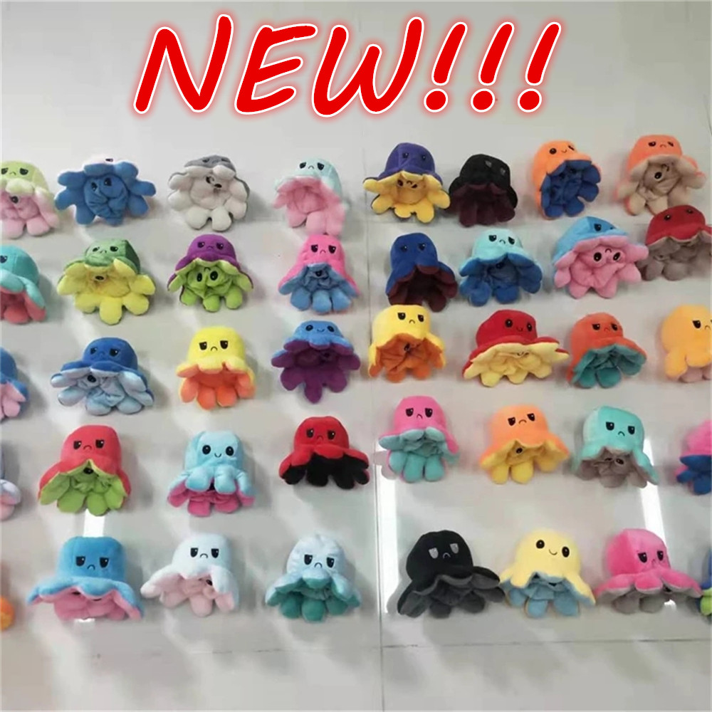 

New!!! 26 Styles Reversible Flip Octopus Stuffed Soft Double-sided Expression Plush Toy Antistress Desktop Gift Doll Wholesale