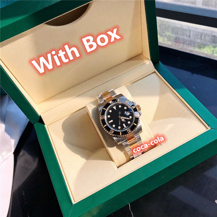 

waterproof automatic Movement 40mm Top Quality Sapphire Luminescent Watches Black Dial Men's Watch swim BLack Ceramic Two Tone Gold black original box SBB Factory