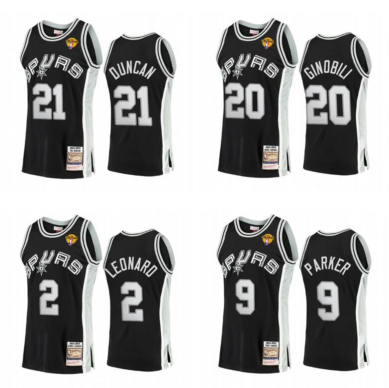

Stitched NBA jersey SAN Antonio Spurs 21 Duncan 20 Ginobili 9 Parker Mitchell&Ness 2012-13 finals Hardwoods Classics retro basketball jerseys Men Women Youth S-6XL