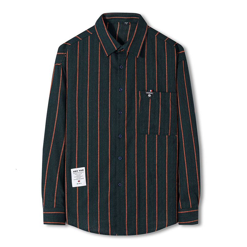 

New 2021 Spring Brand Men Shirts for Man Clothing Long Sleeve Plus Size Tops Camisas De Korean Vintage Striped Clothes Dcmk, Gray