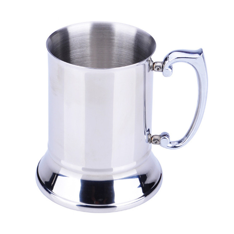 

NEW 16 ounce Double Wall Stainless Steel Tankard ,beer mug, high quality , Mirror finish DH9587, Silver