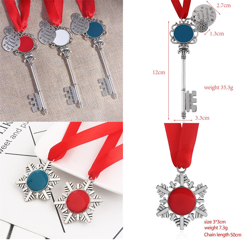 

Snowflake Christmas Keychain Key Ring Sticker Santa Claus Festival Gift Home Hanging Pendent Adorno de navidad