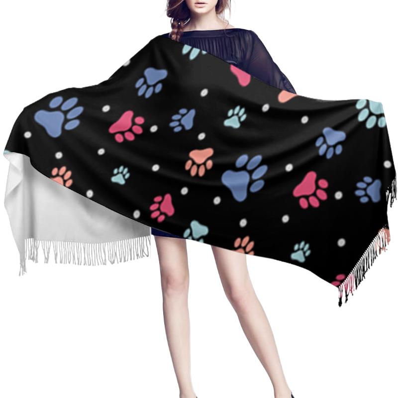 

Scarves Cute Colorful Black Cashmere Women Scarf Warm Shawl Pashmina Head Neck Long Winter For Ladies
