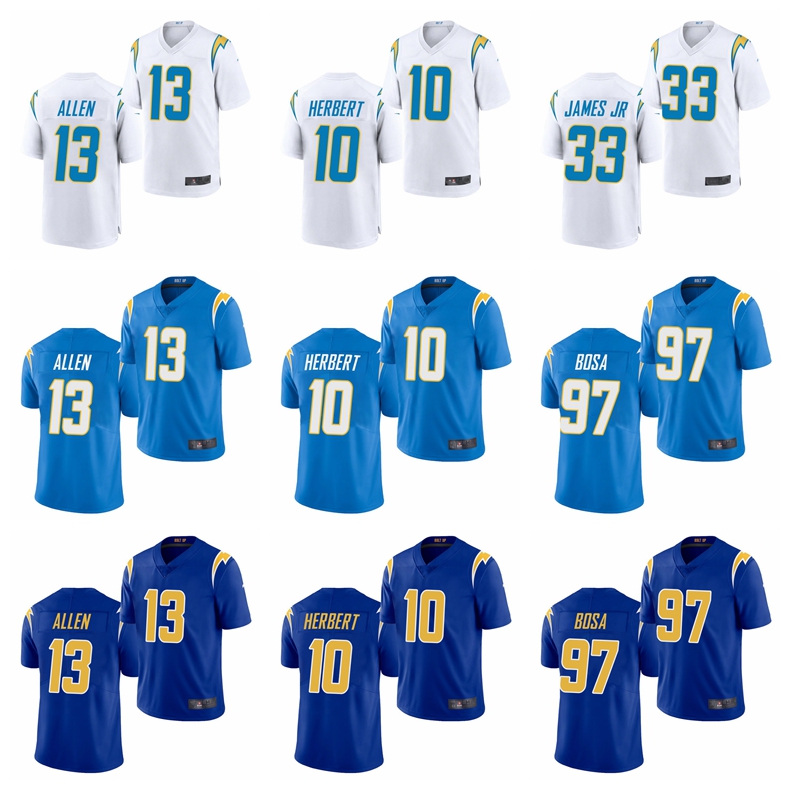 

Los AngelesChargersMen Women Kid 10 Justin Herbert Football Jersey 33 Derwin James 97 Joey Bosa 30 Austin Ekeler 70 Rashawn Slater 55 Junior Seau 13 Allen