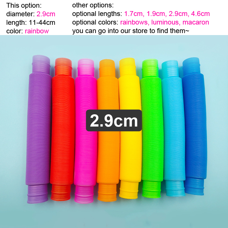 

2.9cm Pop Tubes Fidget Toy for Kids Teens and Adults Mini Big Popping Fidgets Tube Pack Stress ReleaseAutism Sensory Toys Rainbow