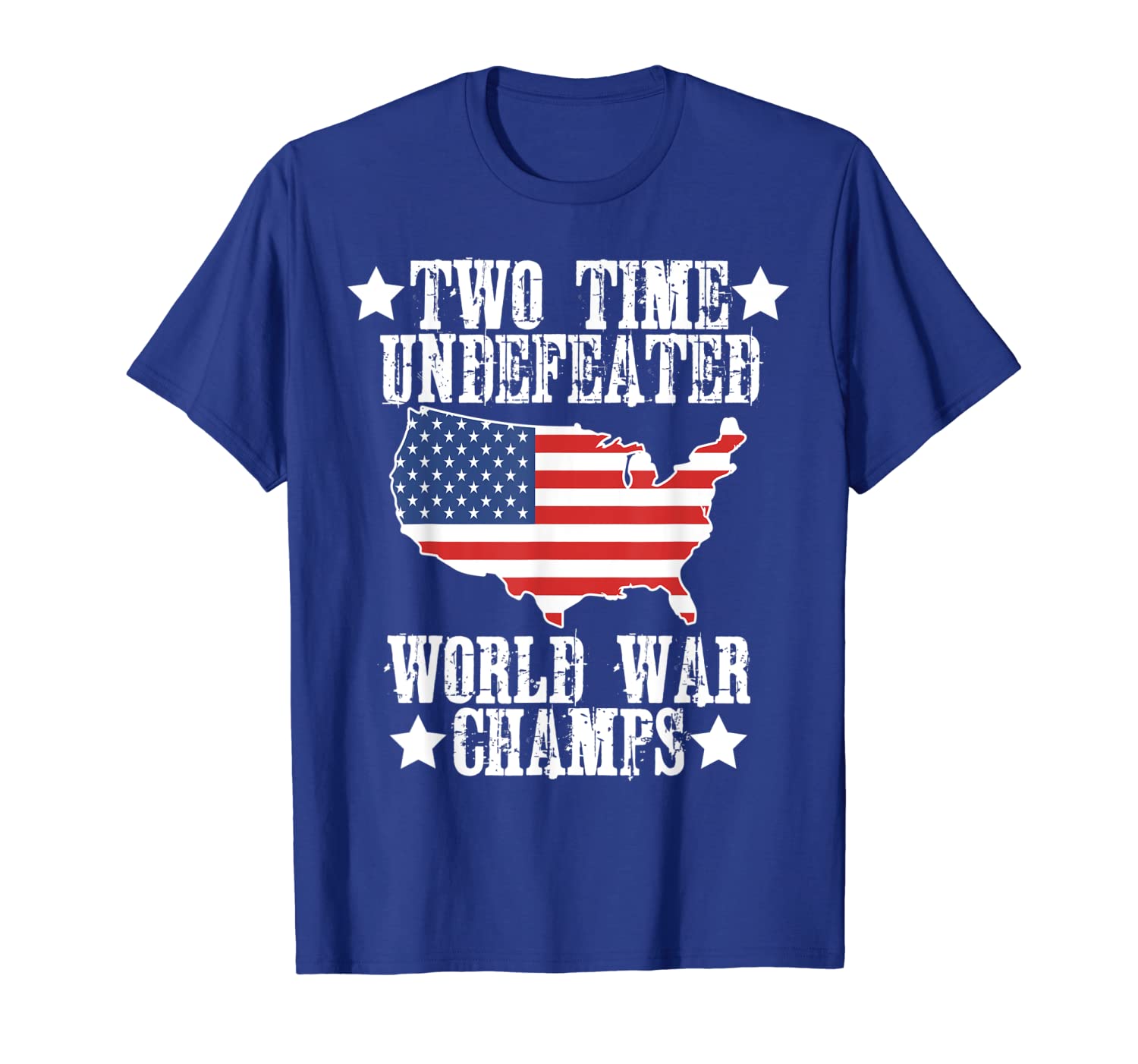 

Undefeated Two 2 Time World War Champs Champions T Shirt USA, White;black