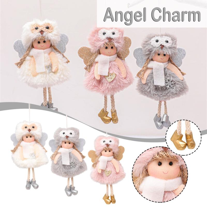 

Christmas Decorations Tree Creative Decoration Pendant Cute Angel Lace Doll Charm Navidad Merry For Home Noel