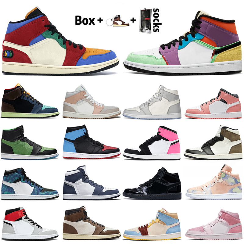 

New Jumpman 1 1s Mens Basketball Shoes High Mid SE Multi-Color UNC Milan Fearless Blue the Great Digital GS Pink Womens Trainers Sneakers, Keychain