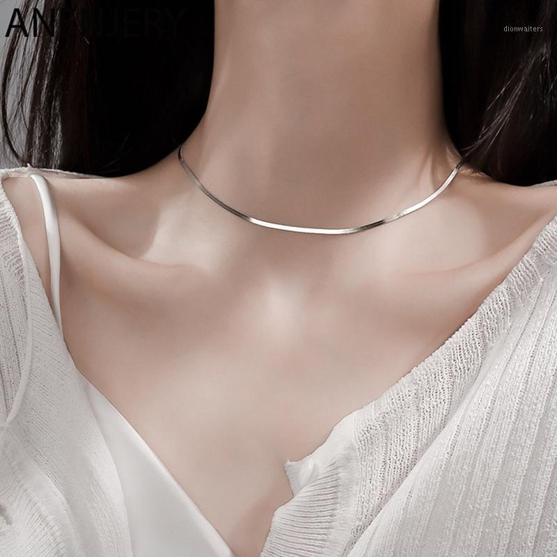 

Delicate Shining Silver Color Chain Necklace For Women Girl Simple Clavicle Gold Party Jewelry Chains