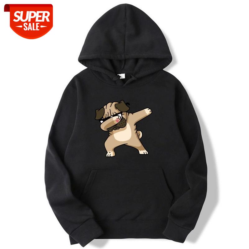 

Fashion Brand Men's Hoodies 2019 Spring Autumn Male Casual Hoodies Sweatshirts Men's Pug print Sweatshirt Tops #2F7H, Black
