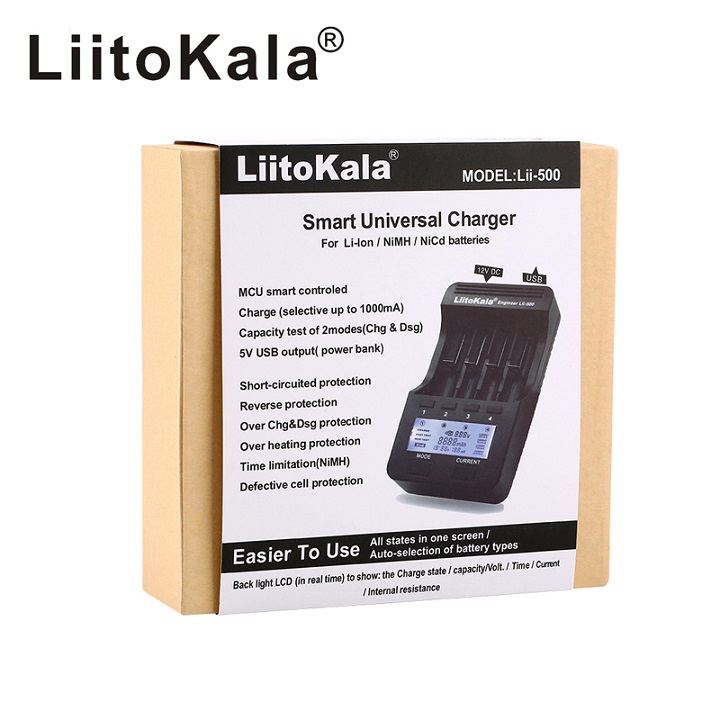 

LiitoKala pack Lii-S2 Lii-S4 Lii-S6 lii-500S lii-PD218650 26650 3.7V Lithium-ion NiMH Battery Smart Charger
