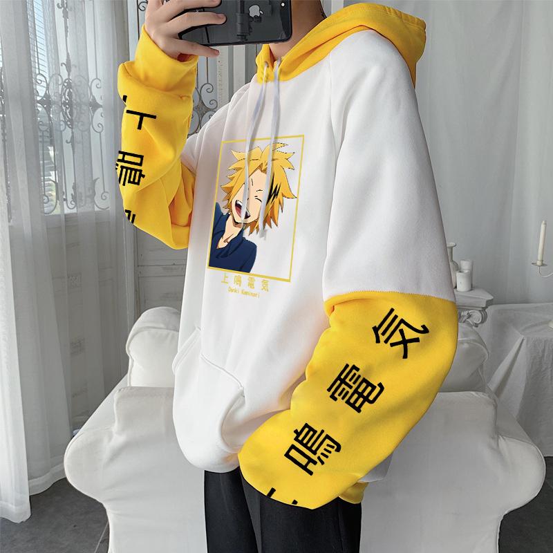 

Men's Hoodies & Sweatshirts Anime My Hero Academia Kaminari Denki Cartoon Hooded Winter Harajuku Casual Women Clothes Streetwear Men Hoodie, Yellow