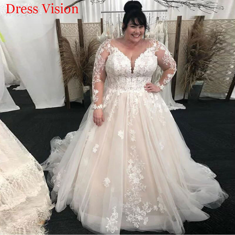 

2021 Plus Size V-neck Bride to Be Marie Vestido Noiva Wedding Gown Robe De Mariage 5ipw, Same as image