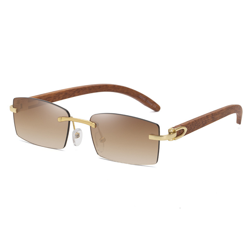 

2021 New Glass Sunglasses Male Gold Wood Sun Glasses for Men Women Fashion Design Brown Stone Lens Lfj5