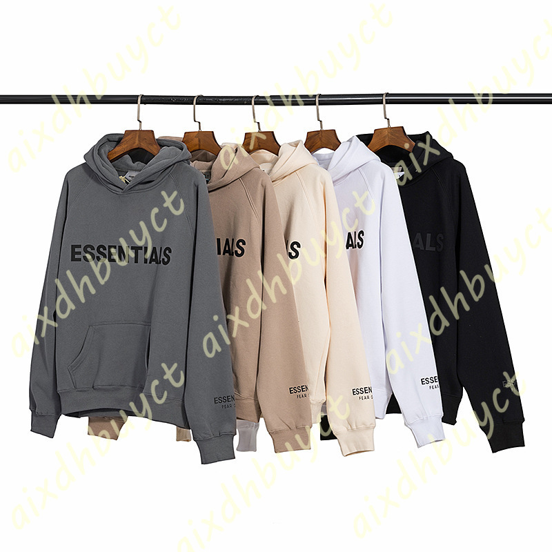 

Brand Fog Essentials Double Line Chest Letter High Street Plush Hoodie3anw, Black
