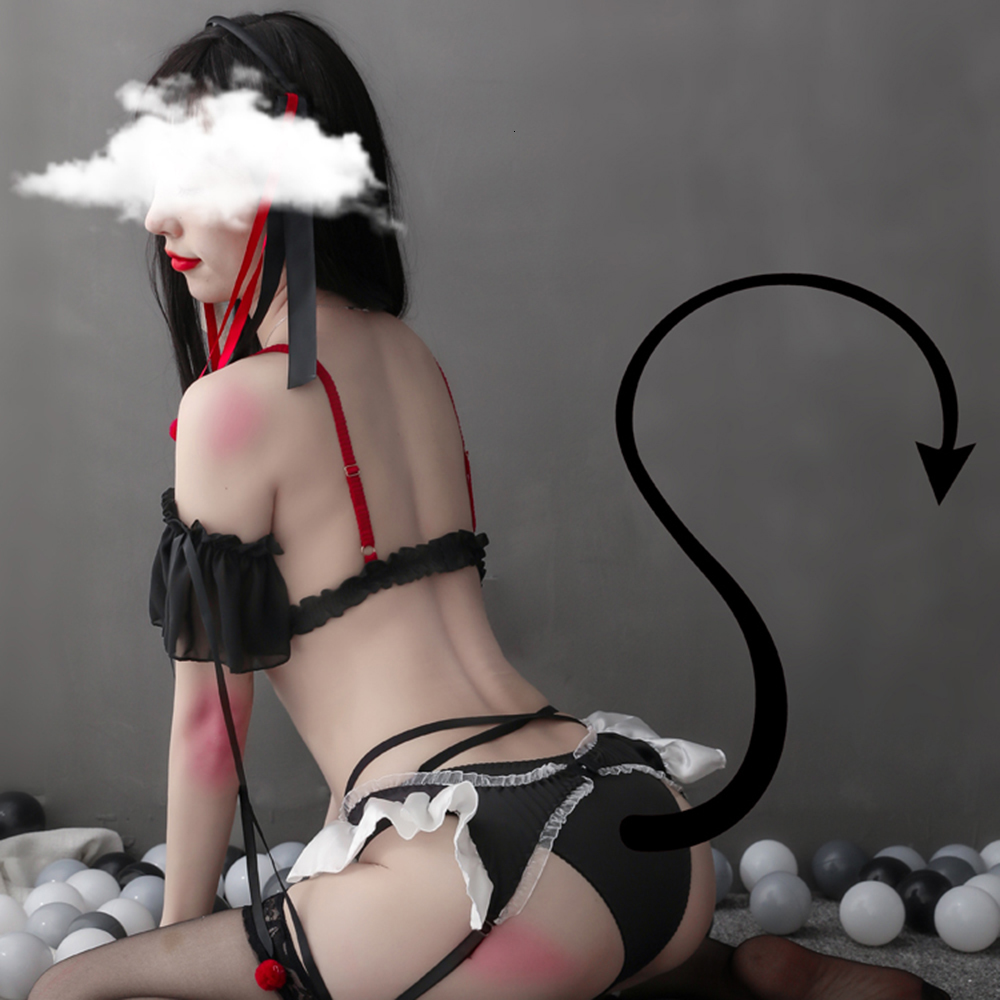 

2021 New Passionate Japanese Clown Girl 3-point Lingerie Cosplay Dimensional Temptation Uniform Underwear Sexy Skirt Ry42, Red