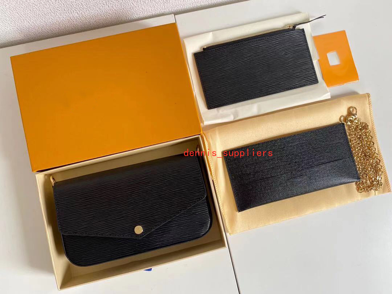 

Hot New 3-piece set Women Shoulder With box Quality Genuine Leather Purses Messenger Bags Female classic wallet Small Tote Crossbody Bag, L2