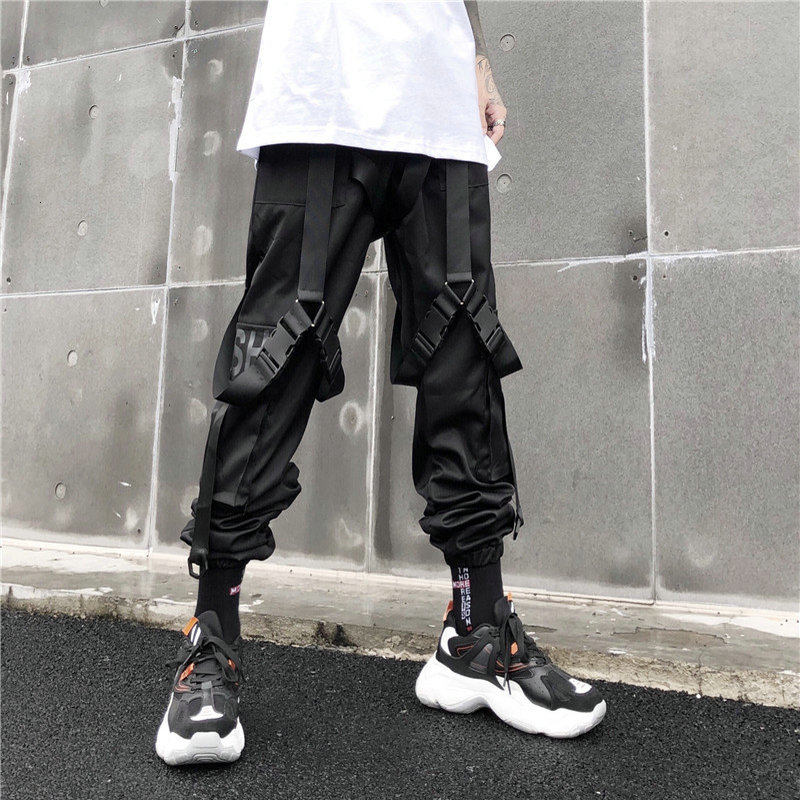 

2021 New Arrivals Casual Joggers Harem Letter Print Hip Hop Sweatpants Trousers Streetwear Cargo Pants Men Black E7uv Uh0r