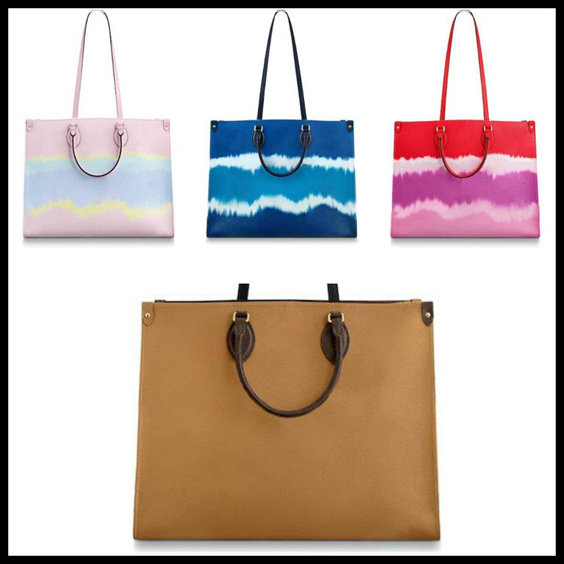 

High Quality 2 Size ONTHEGO Women Bag Fashion Handbags Luxurys Designers Purse Flower Tote Bag Ladies Casual PVC Leather Shoulder Bags Female Big Messenger Handbag, Invoces no solds