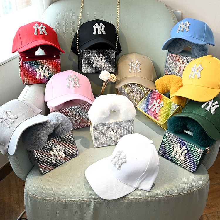 

2021 ny hat and purse set and hat bags women handbags ladies hand bags purses and handbags for women, Black;red