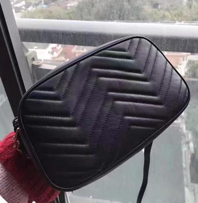 

High Quality Genuine Leather Handbag Luxury Bag Women Fashion Date Code Serial Number Marmont Wholesale Purse Clutch, 18cm