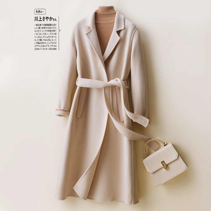 

2021 Ladies Jacket Coats 100% Merino Wool Long Sleeve the New Fashion Autumn Winter Overcoat Women Thick Warm Cardigan C0ny, Black