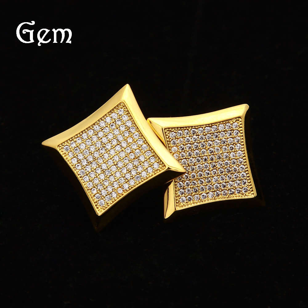 

Men's hip hop micro set AAA Zircon Earrings 200 close set czstone study Earrings